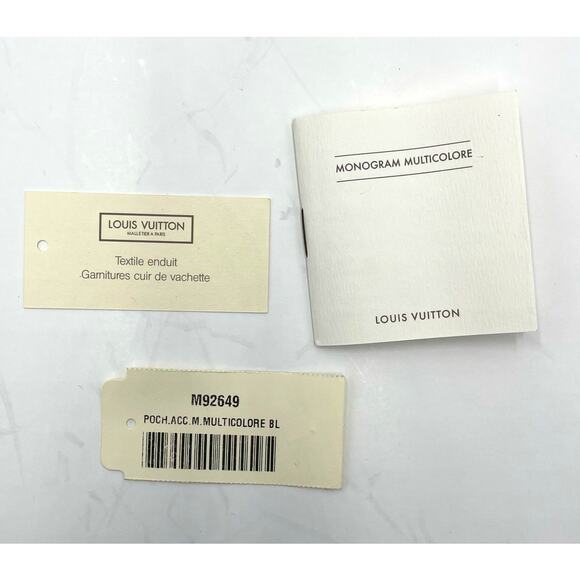 Louis Vuitton LV White Multicolor Logo Purse Bag Pouch w/Strap, Box and COA - Picture 14 of 16